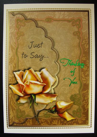 Just to Say -  Yellow Roses Scalloped Edge Envelope Card by Cindy Thompson