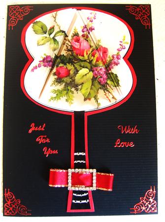 Rose Bouquet Fan Side Stacker Topper Sheet by Cindy Thompson