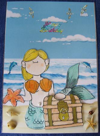 Mermaids Chest Doodles Digital Stamp by Cindy Thompson