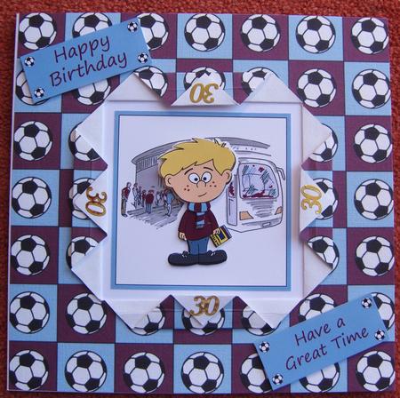 Footballs (claret & Blue) by Cindy Thompson