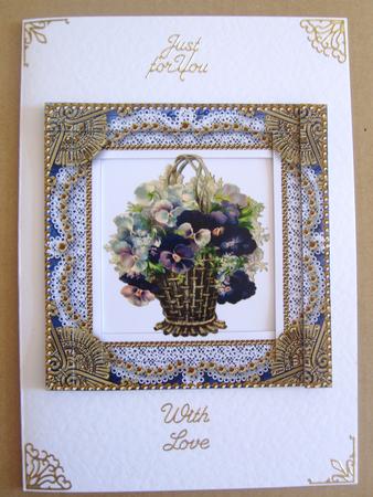 Pansey Basket Spiral Edge Stacker Card Front by Cindy Thompson