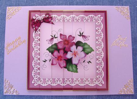 Pretty Viola Quick Card with Side Stacker Topper by Cindy Thompson