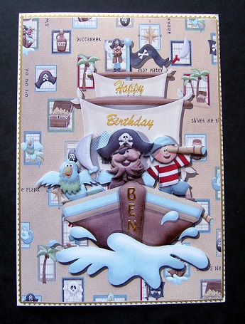 Pirate Ship on Pirate Backing Paper by Cindy Thompson