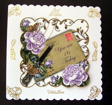 Lilac Roses 16 Today Ink Saver 6in Duo Corner Stacker by Cindy Thompson