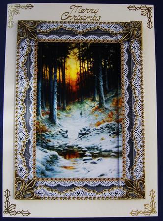 Winter Walk Spiral Edge Stacker 7x5in Card Front by Cindy Thompson