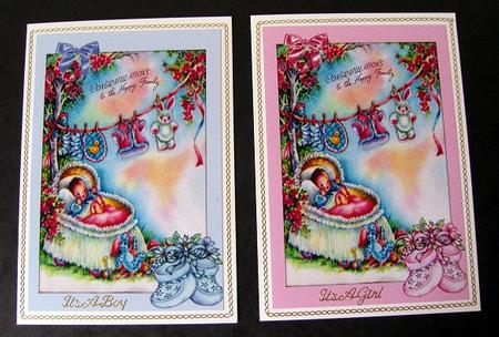 Vintage Baby Boy Baby Girl by Cindy Thompson