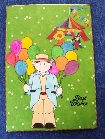 Balloon Seller Doodles Digital Stamp by Cindy Thompson