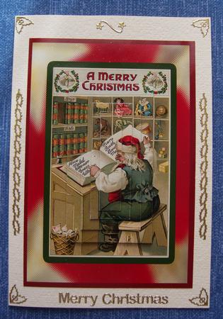 2 Card Sheet Celebration and Santa Checking His List by Cindy Thompson