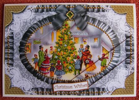 Around the Tree Lace Ruffle Duo Corner A5 Stacker by Cindy Thompson