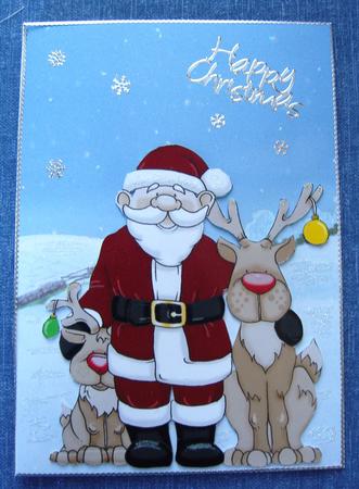 Santa and Baby Rudolf Doodles Large Image by Cindy Thompson