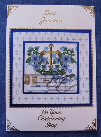 Christening/baptism Boy Card Front by Cindy Thompson