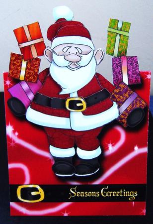 Santa Doodles with Gifts Over the Edge by Cindy Thompson