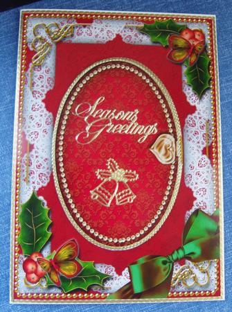 Robin 1 Holly Christmas A5 Locket Card Front by Cindy Thompson