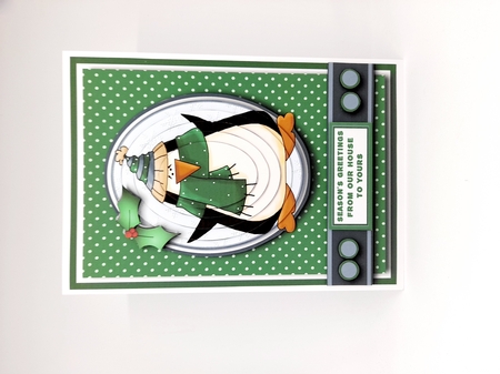 Snowman with Green Scarf for 10x7 Card by Claire Dyas