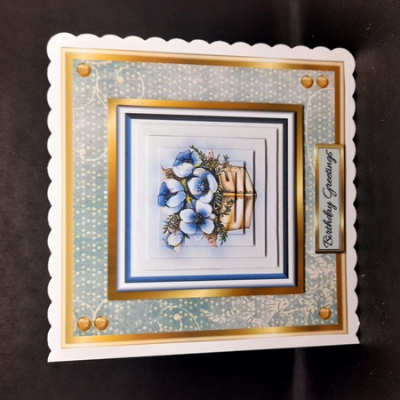 8x8 Blue Box Flowers Mini Pyramage Kit - x4 A4 sheets  by Claire Dyas