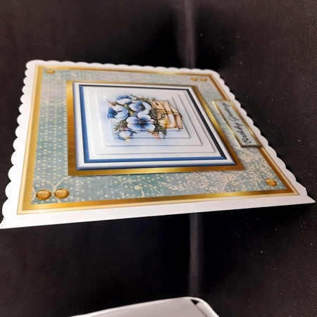 8x8 Blue Box Flowers Mini Pyramage Kit - x4 A4 sheets  by Claire Dyas