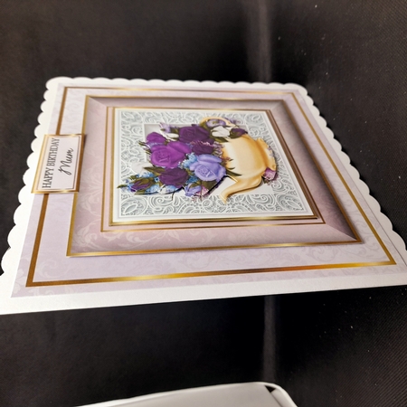 8x8 Floral Teapot (Purple) Mini Kit - x4 A4 sheets inc Decoupage & Twisted Pyramage sheets  by Claire Dyas
