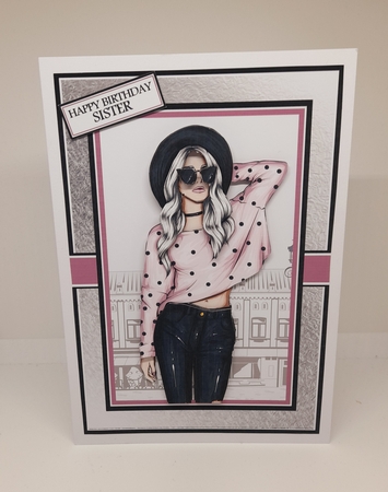10x7 Very Chic Card Front, Insert & Decoupage  by Claire Dyas