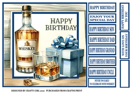 Whiskey Birthday Cards for Men Card Fronts by Claire Dyas