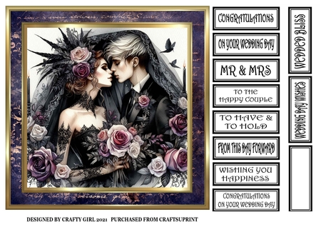 6x6 Gothic Indigo Frames - x6 Frames in PNG & JPEG by Claire Dyas