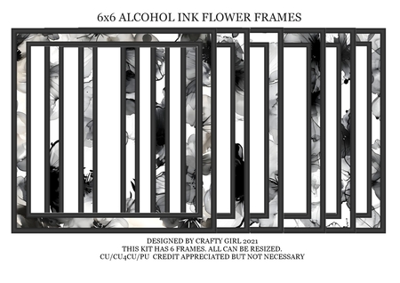 6x6 Black Layering Frames 1-12 in PNG by Claire Dyas