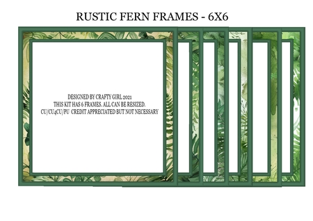 6x6 Christmas Green Layering Frames 1-12 in PNG by Claire Dyas