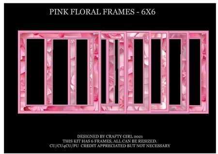 6x6 Pink Layering Frames 1-12 in PNG by Claire Dyas