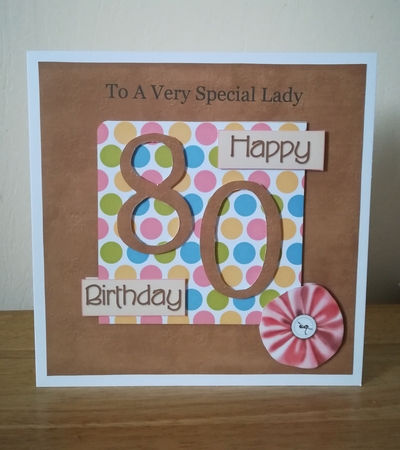 Female Polka - 80th Birthday Card by Claire Dyas