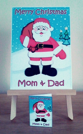 Xmas Mom & Dad Santa 5x7 3D Decoupage by Claire Dyas
