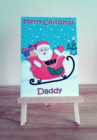 Xmas Daddy Santa 5x7 3D Decoupage by Claire Dyas