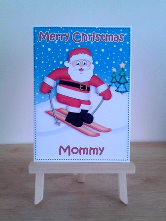 Xmas Mommy Santa 5x7 3D Decoupage by Claire Dyas
