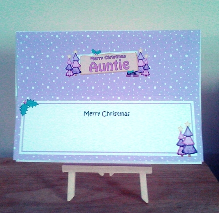 large DL Christmas AUNTIE Trees Signpost insert by Claire Dyas