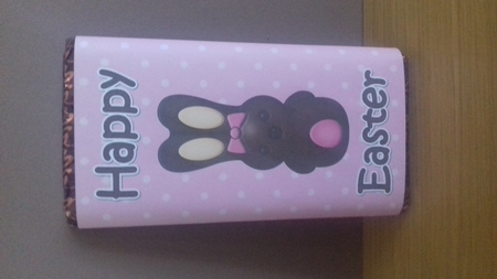 HAPPY EASTER Chocolate Bunny Chocolate Wrapper by Claire Dyas