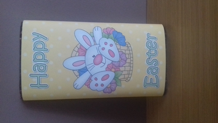 HAPPY EASTER Bunny in a Basket Chocolate Wrapper by Claire Dyas