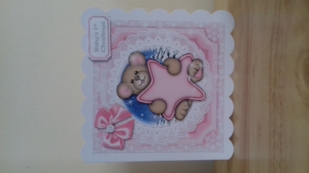 Babys First Christmas Pink by Claire Dyas
