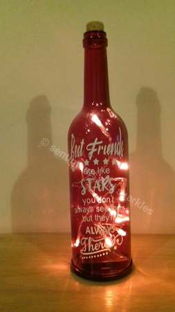 Best Friends Are Like Stars Wine bottle Vinyl Quote by Claire Dyas