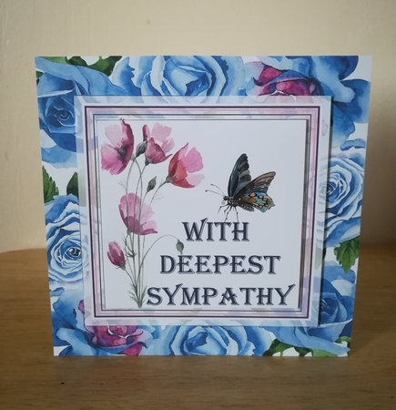 Blue Roses 7 x 7 Inch Sympathy Card Front Kit by Claire Dyas