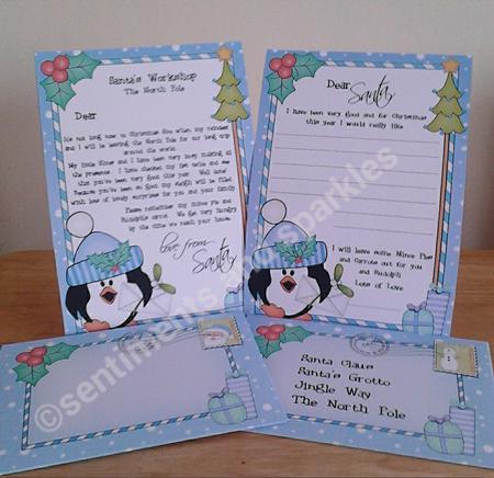 Xmas Pip Penguin Child's Santa Letter to and from Santa by Claire Dyas