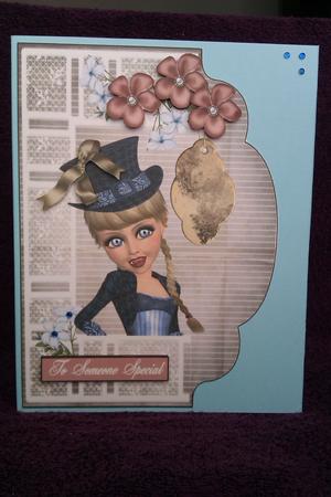 Blue Pixie Birthday Card Female by Claire Fleming
