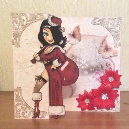 No Holes Fold Mrs Santa Card Kit by Claire Godding