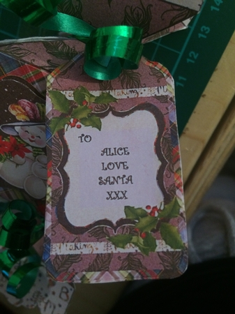 3D Vintage Christmas Snowman Couple Decoupage Cracker Box with Gift Tag by CLAIRE JENKINS