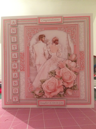WEDDING DAY BRIDE & GROOM Coral Grey 7.5 Decoupage & Insert Kit by CLAIRE JENKINS