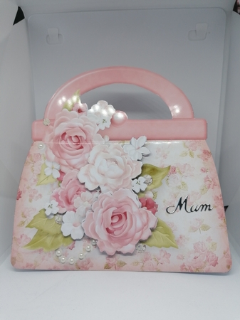 Pink Roses - Handbag Card Mini Kit by claire scott