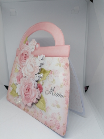 Pink Roses - Handbag Card Mini Kit by claire scott
