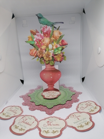 Iris Bouquet Easel Vase Card Kit by claire scott