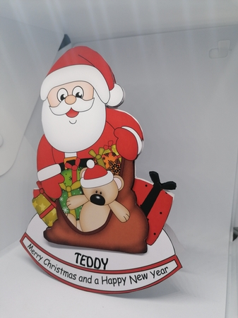 3D Shaped Rocking Christmas Card Mini Kit  - Santa has a Sack of Presents by claire scott