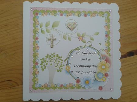 Our Daughter's Christening Topper 8x8 Inch Add Embellishment by Claire Wightman