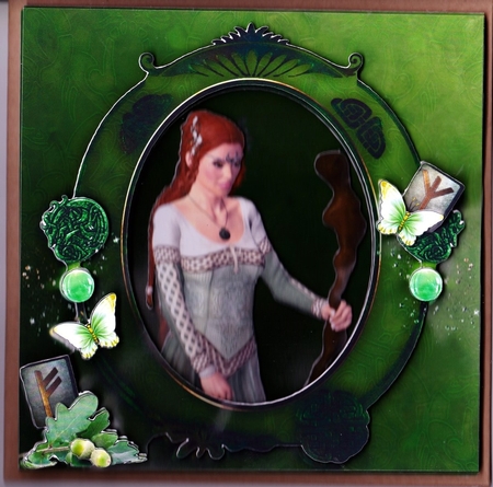 Keepers Of The Forest - Goddess of The Green Wood - Special 3D Decoupage Insert & Tag by Claire James