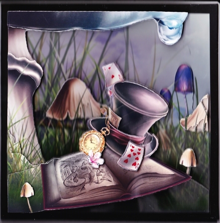 Fairy Tales - Wonderland Through The Looking Glass 4 - Special 3D Decoupage + Insert & Tag by Claire James