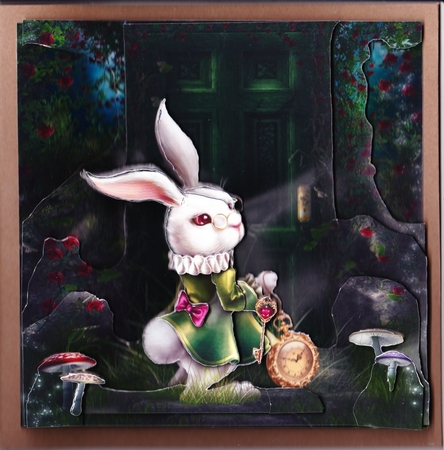 Fairy Tales - Wonderland Through The Looking Glass 6 - Special 3D Decoupage + Insert & Tag by Claire James